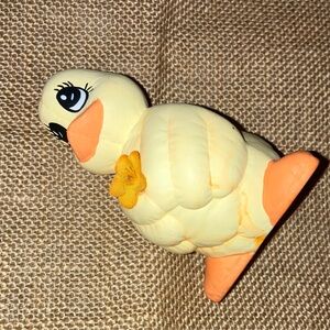 Hand Crafted Yellow and Orange Duck Decor Anthropomorphic adorable 4”